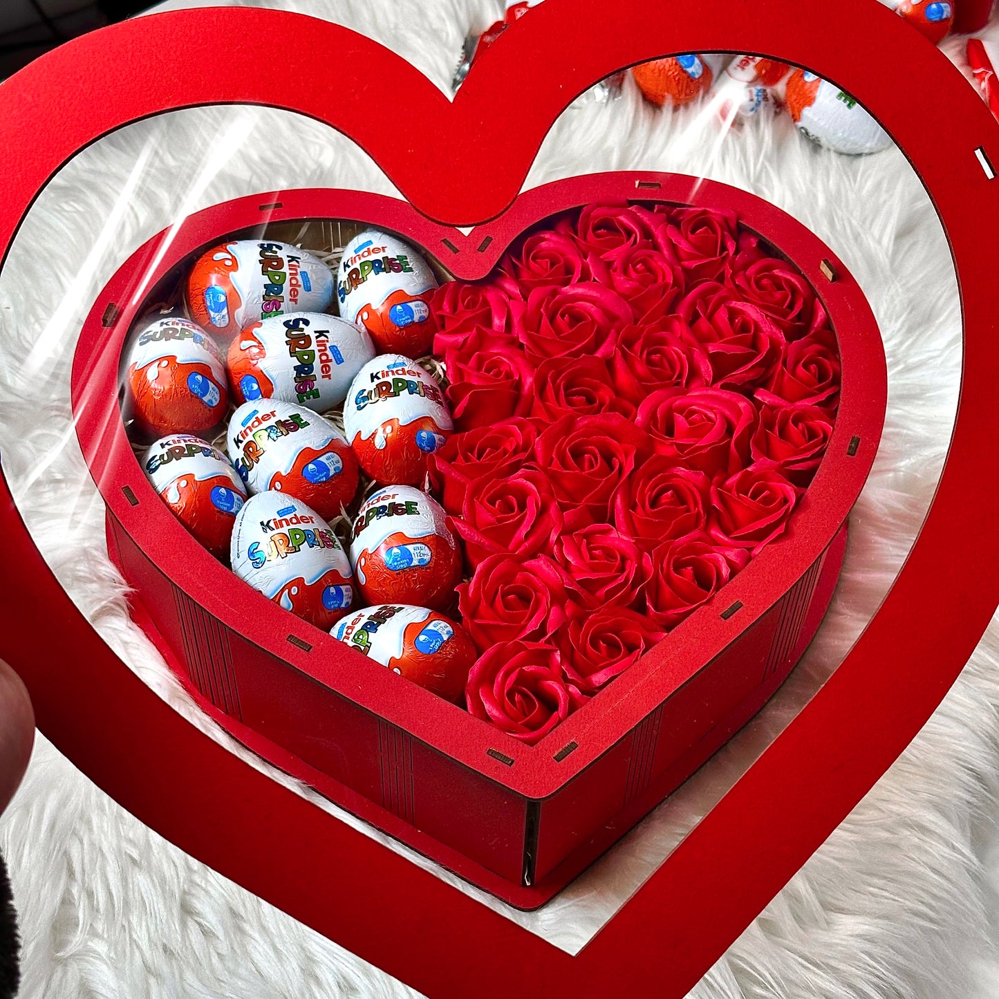 Red heart-shaped box 34 cm