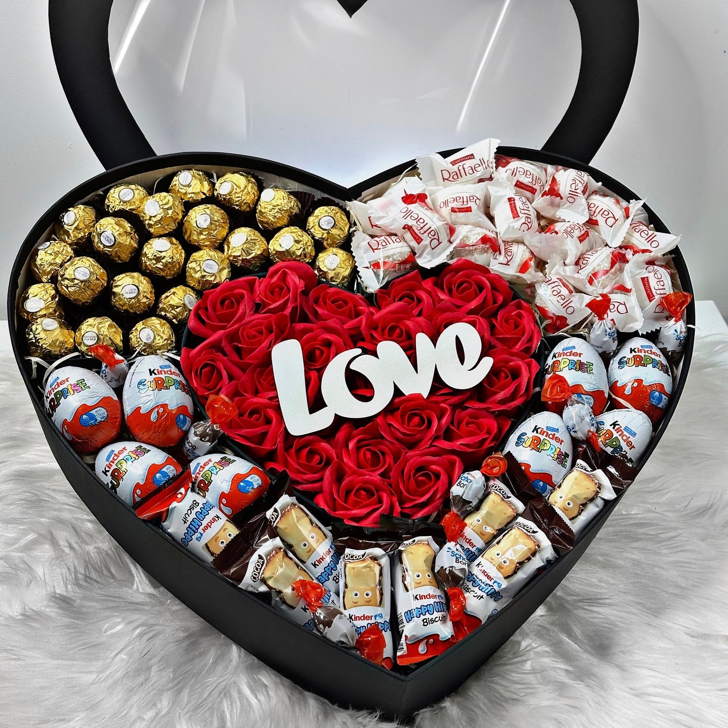 Large Black Heart Box 47 cm