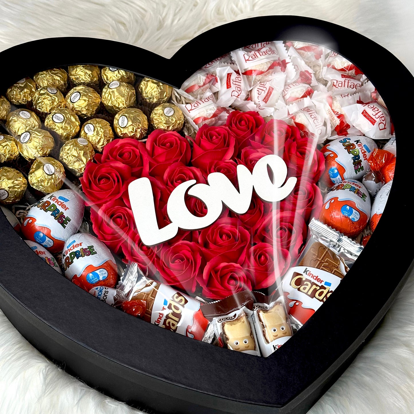 Large Black Heart Box 47 cm
