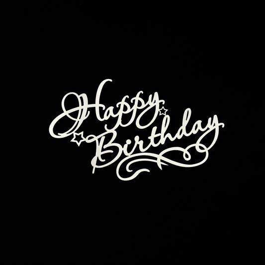 “Happy Birthday” Wooden Topper