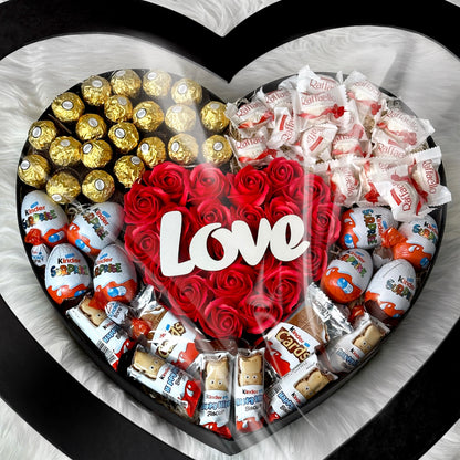 Large Black Heart Box 47 cm