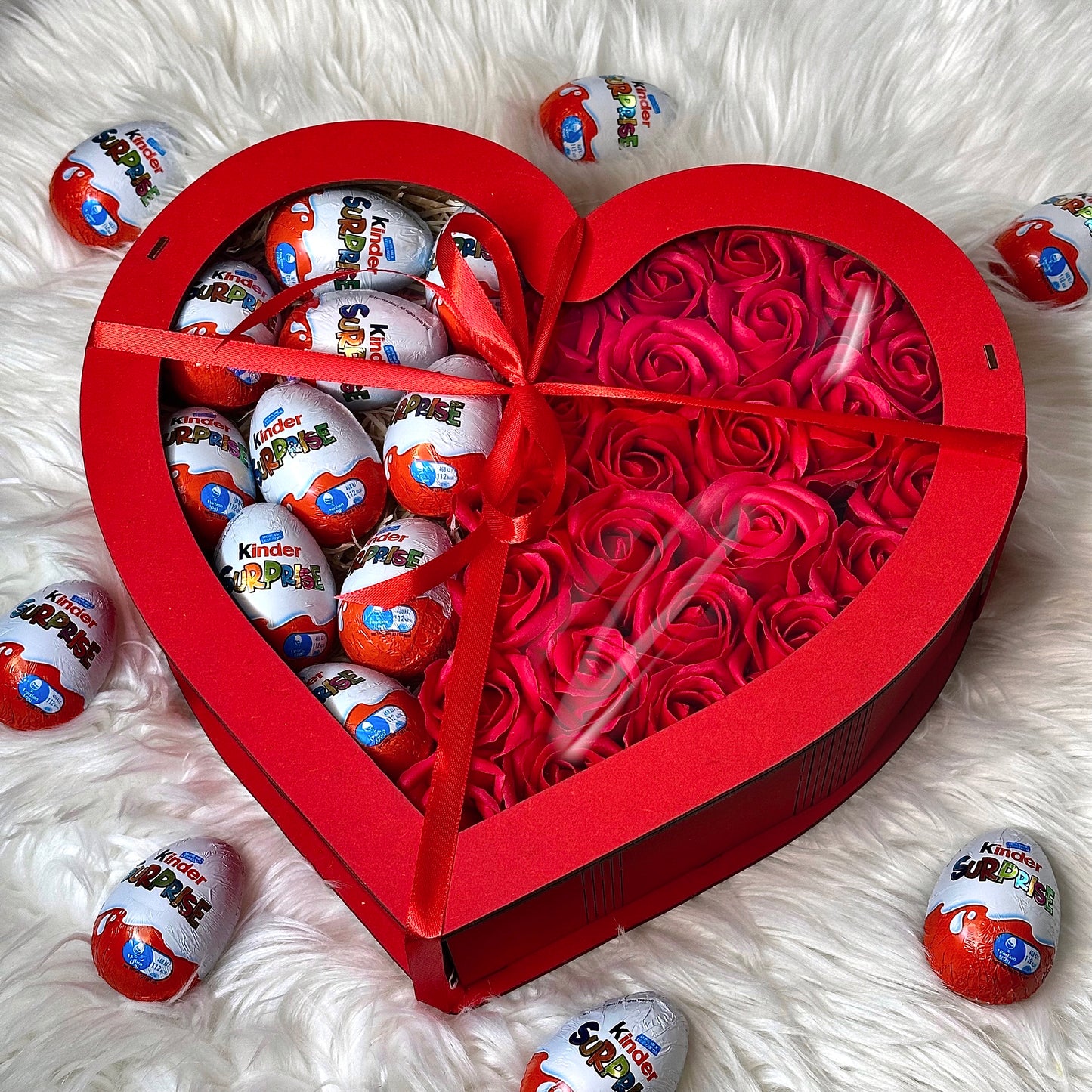 Red heart-shaped box 34 cm
