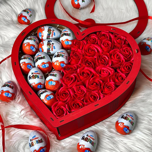 Red heart-shaped box 34 cm
