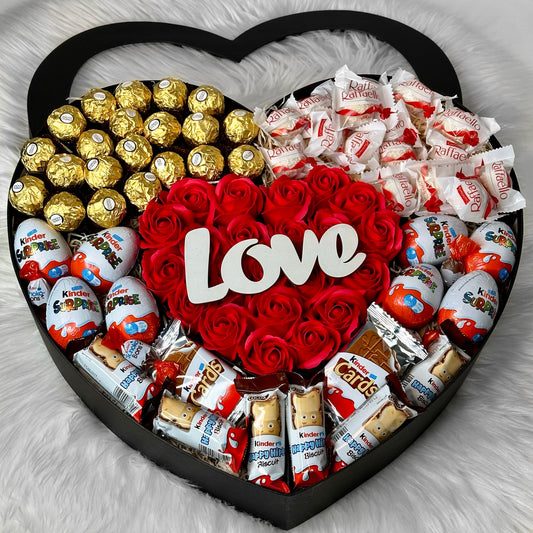 Large Black Heart Box 47 cm